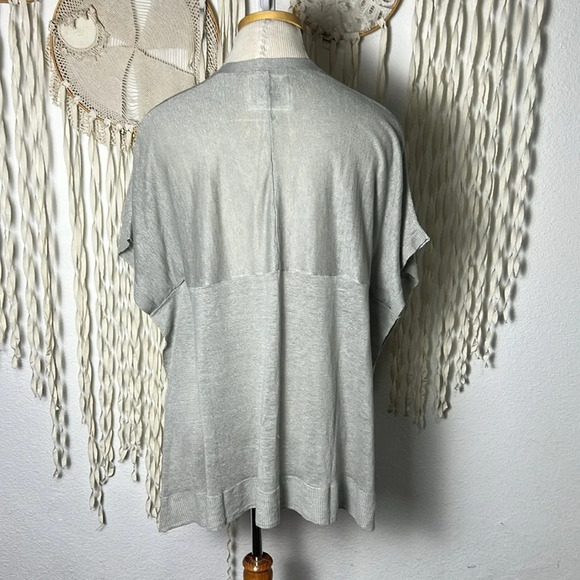 NOT SHY Soft Greay Linen Blend Short Kimono Sleeve Size XS OVERSIZED - Picture 3 of 7